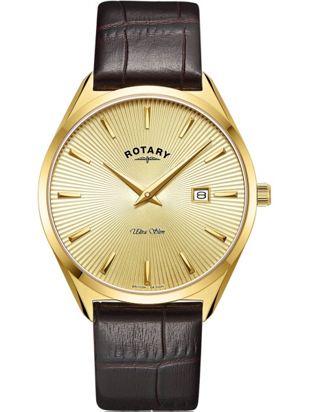 Rotary Ultra Slim GS08013/03 montre pour homme, cuir véritable sangle