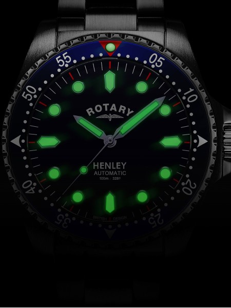 Rotary Henley Automatic GB05136/05 montre pour homme, acier inoxydable sangle