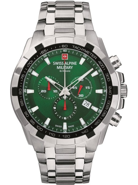 Swiss Alpine Military Chrono W. Sapphire Crystal SAM7043.9134 Reloj para hombre, correa de acero inoxidable