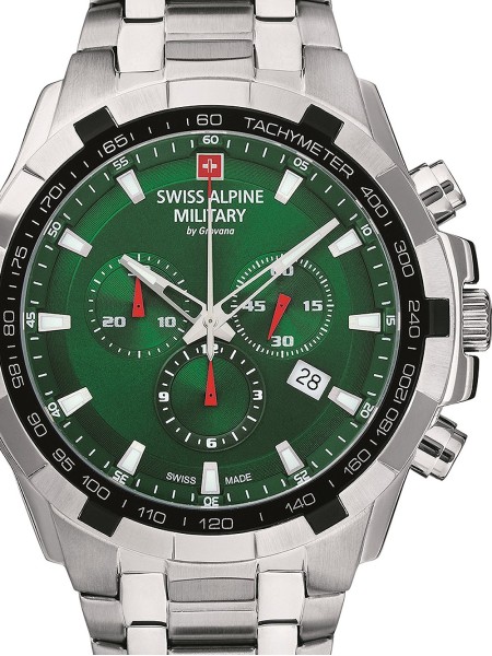 Swiss Alpine Military Chrono W. Sapphire Crystal SAM7043.9134 Reloj para hombre, correa de acero inoxidable
