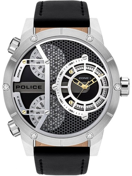 Police Vibe PEWJA2118101 herenhorloge, echt leer bandje