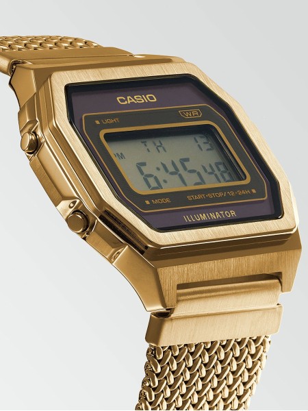 Montre pour dames Casio Vintage A1000MGA-5EF, bracelet acier inoxydable
