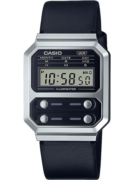 Casio Vintage A100WEL-1AEF ladies' watch, real leather strap