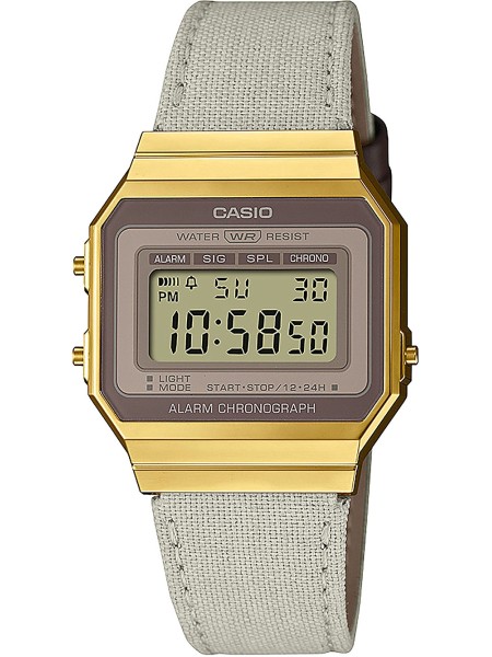 Casio Vintage A700WEGL-7AEF Relógio para mulher, pulseira de textil