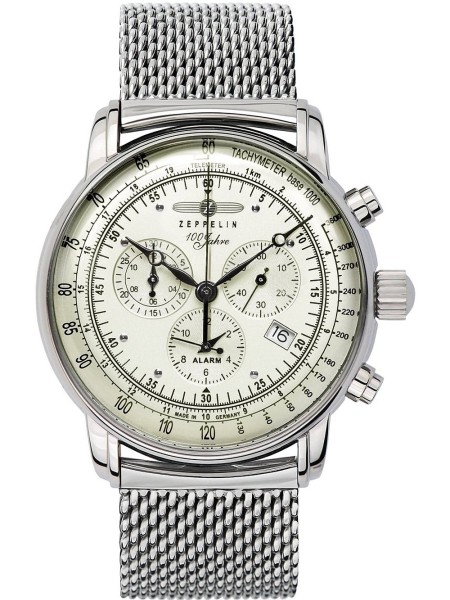 Zeppelin 100 Years Alarm Chrono - 8680M-3 men's watch, stainless steel strap