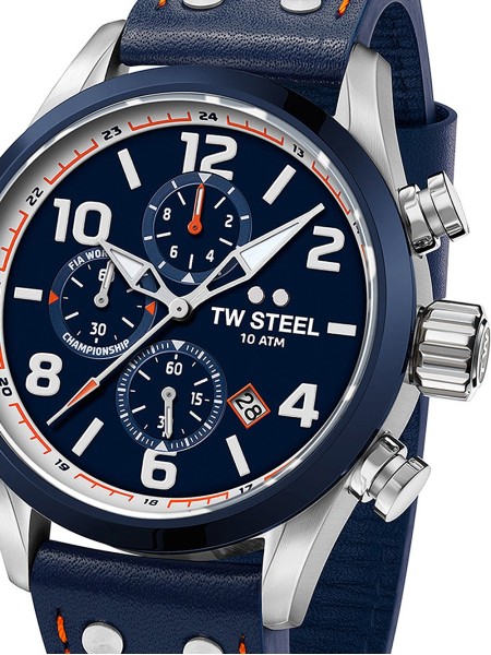 TW-Steel Fia World Rally Chronograph VS90 men's watch, real leather strap