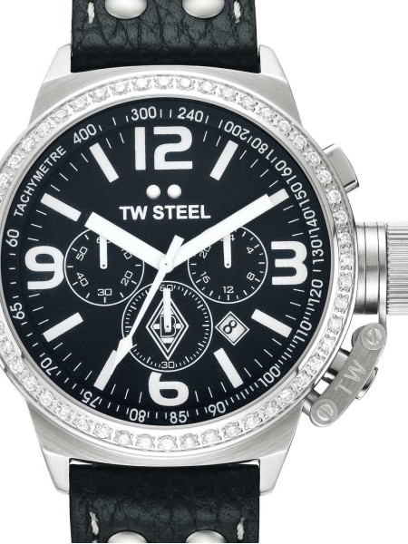 Montre pour dames TW-Steel Mönchengladbach Chronograph TW815, bracelet cuir véritable