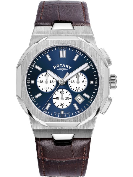 Rotary Regent Chronograph GS05450/05 men's watch, real leather strap