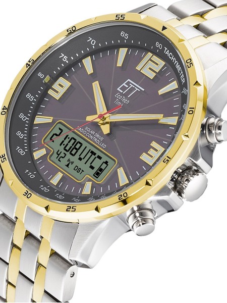 ETT Eco Tech Time Professional Radio Controlled EGS-11553-21M men's watch, acier inoxydable strap