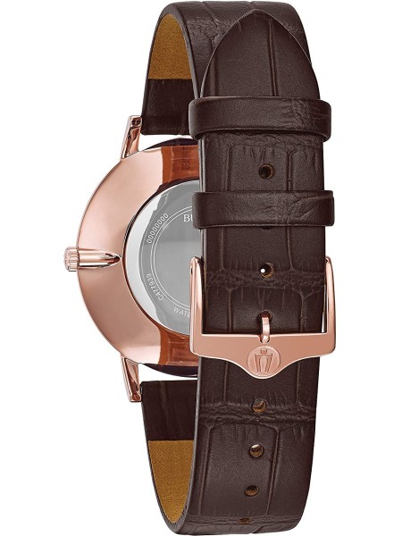 Bulova American Clipper 97A126 men's watch, real leather strap