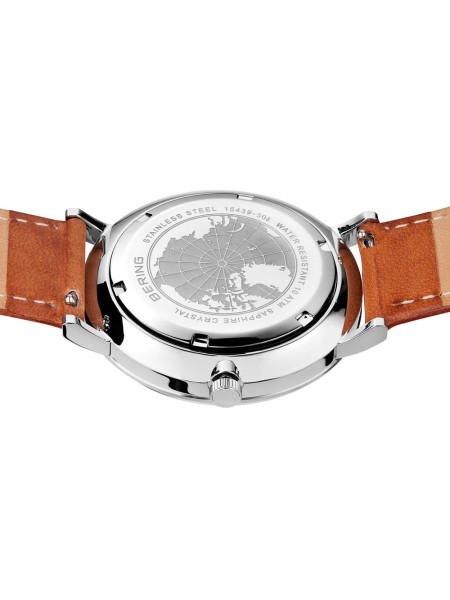 Bering Solar 15439-508 men's watch, real leather strap
