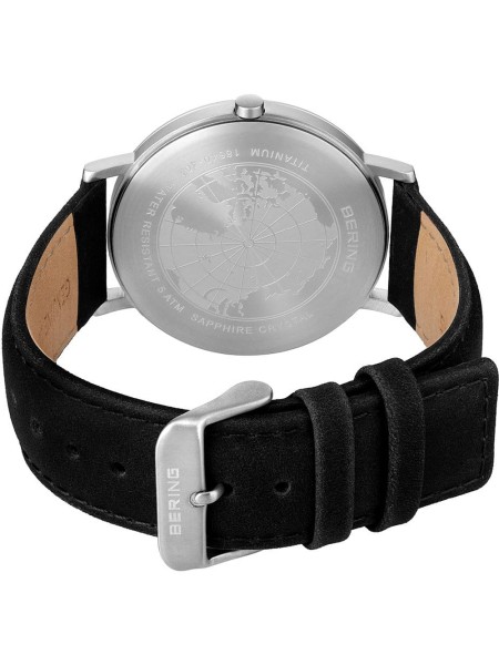 Bering Titanium 18640-402 men's watch, cuir véritable strap