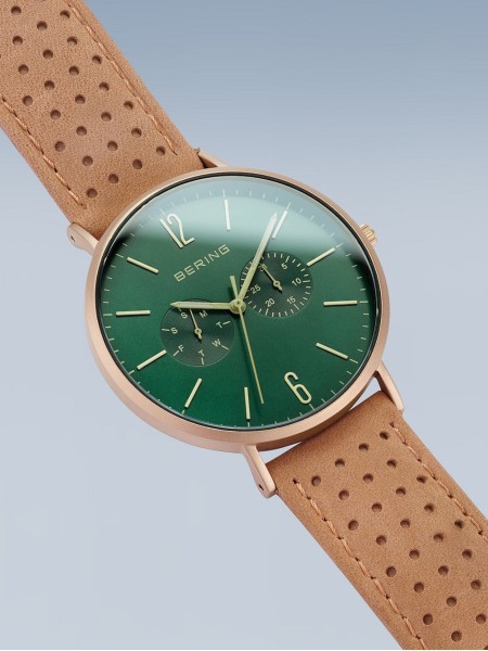 Bering Classic 14240-668 herrklocka, äkta läder armband