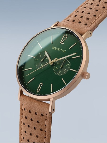 Bering Classic 14240-668 herrklocka, äkta läder armband