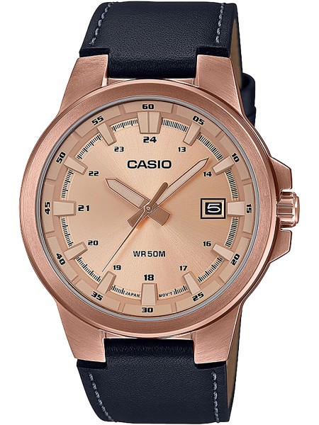 Casio Collection MTP-E173RL-5AVEF herenhorloge, echt leer bandje