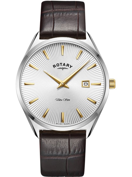 Rotary Ultra Slim GS08010/02 men's watch, real leather strap