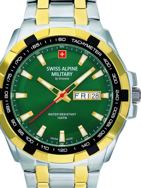 Swiss Alpine Military Serie 7043 Day-Date SAM7043.1144 herrklocka, rostfritt stål armband