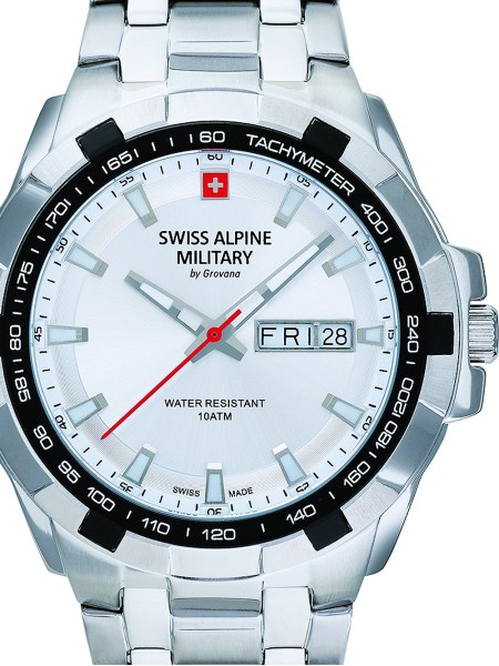 Swiss Alpine Military Serie 7043 Day-Date SAM7043.1132 herrklocka, rostfritt stål armband