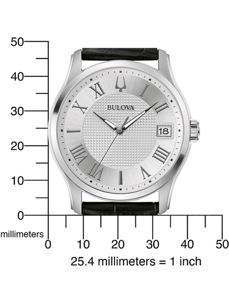 Bulova Wilton 96B388 men's watch, cuir véritable strap