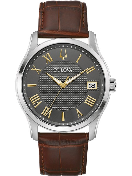 Bulova Wilton 96B389 men's watch, cuir véritable strap