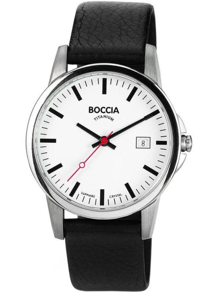 Boccia Titanium 3622-01 men's watch, real leather strap