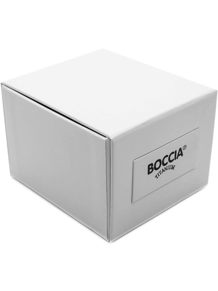 Boccia Titanium 3580-05 men's watch, real leather strap