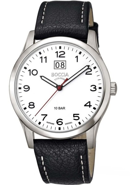 Boccia Titanium 3580-05 men's watch, real leather strap