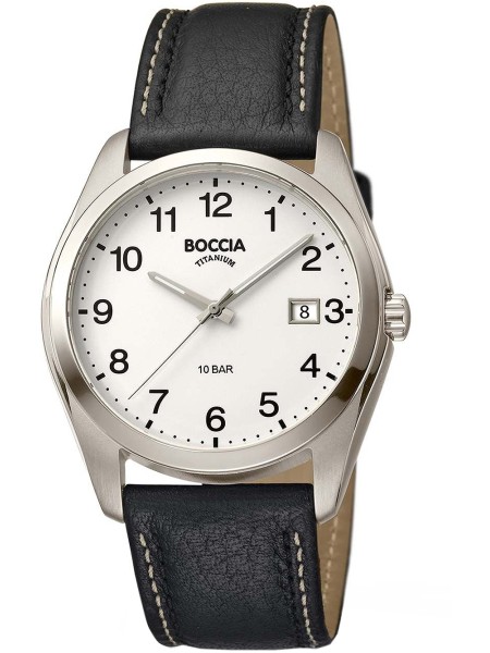 Boccia Titanium 3608-13 men's watch, cuir véritable strap