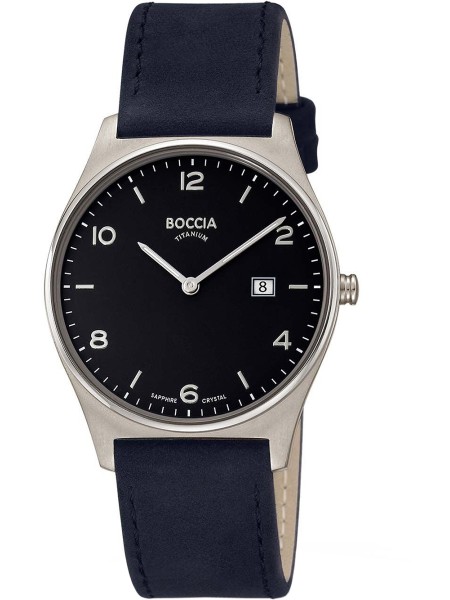 Boccia Titanium 3655-02 men's watch, cuir véritable strap