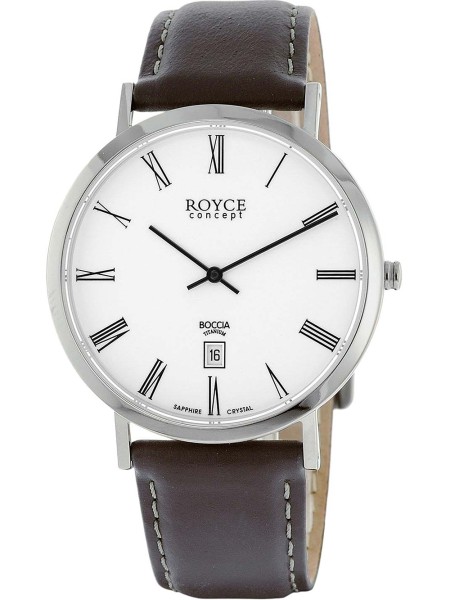 Boccia Royce Titanium 3634-04 men's watch, real leather strap
