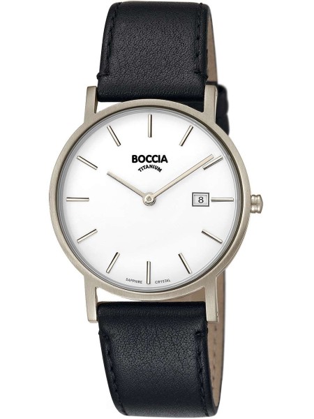 Boccia Titanium 3637-02 men's watch, real leather strap