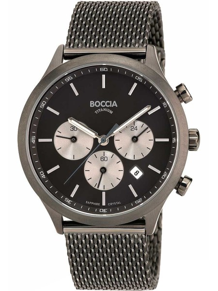 Boccia Chronograph Titanium 3750-06 montre pour homme, acier inoxydable sangle