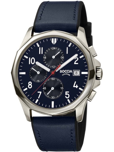 Boccia Chronograph Titanium 3747-02 men's watch, silicone strap
