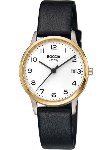 Boccia Titanium 3310-04 ladies' watch, real leather strap