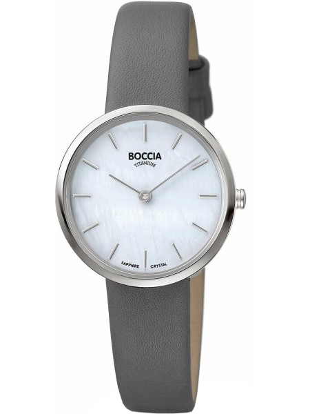 Boccia Titanium 3279-07 γυναικείο ρολόι, με λουράκι real leather