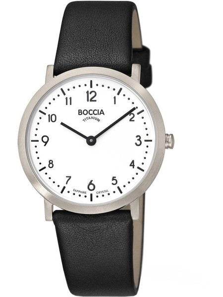 Boccia Titanium 3335-01 γυναικείο ρολόι, με λουράκι real leather