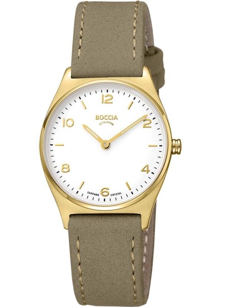Boccia Titanium 3338-03 γυναικείο ρολόι, με λουράκι real leather