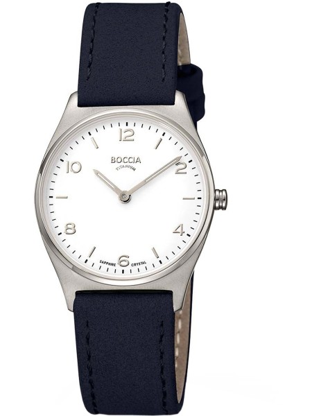 Boccia Titanium 3338-01 ladies' watch, real leather strap