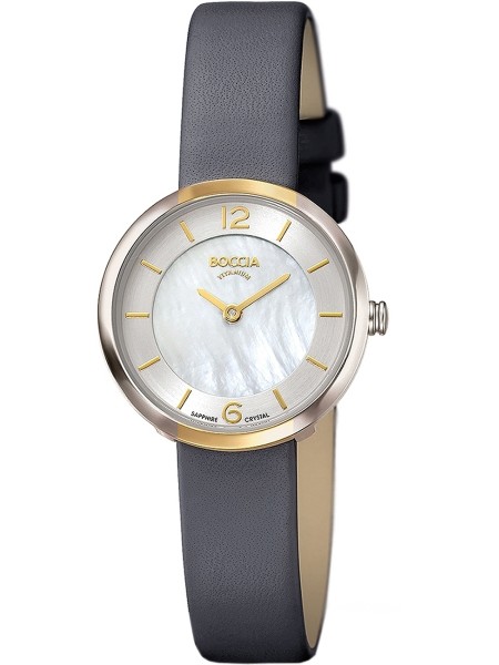 Boccia Titanium 3266-04 Relógio para mulher, pulseira de cuero real