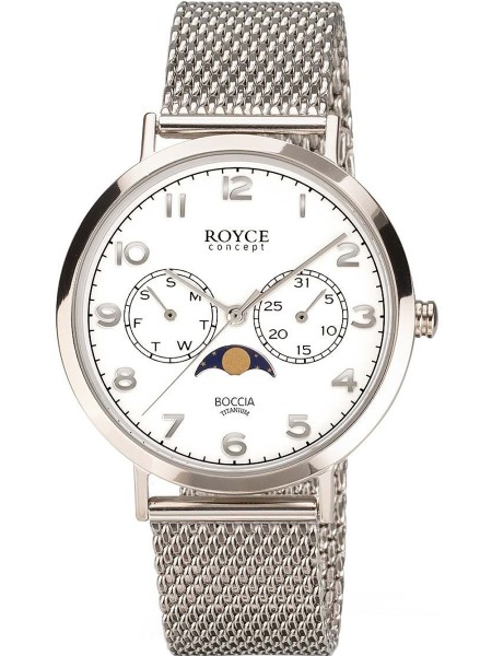 Boccia Royce Moonphase 3612-04 naisten kello, stainless steel ranneke