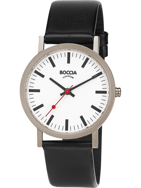 Boccia Titanium 521-03 men's watch, real leather strap