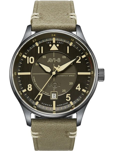 AVI-8 Hawker Hurricane Automatic AV-4094-04 men's watch, real leather strap