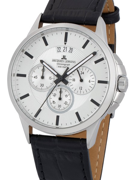 Jacques Lemans Sydney Chronograph 1-1542N men's watch, real leather strap