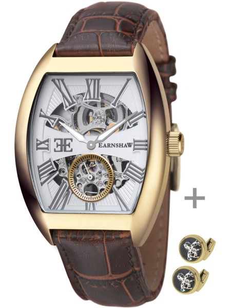 Thomas Earnshaw Holborn Gent's Autom. - Geschenkset ES-8015-03 men's watch, cuir véritable strap