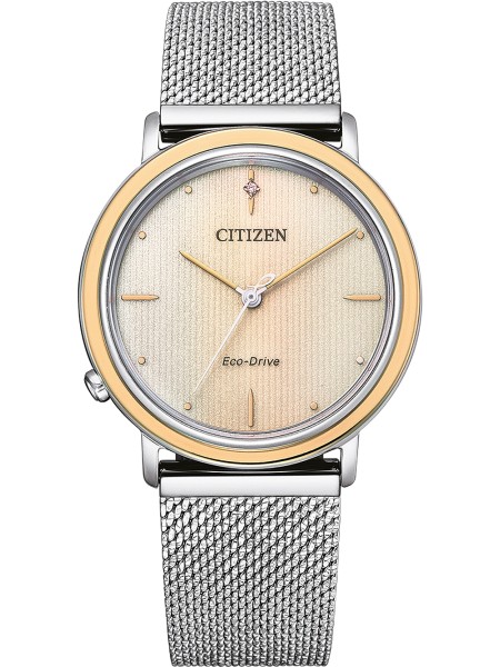 Citizen Eco-Drive Elegance EM1006-40A Reloj para mujer, correa de textil