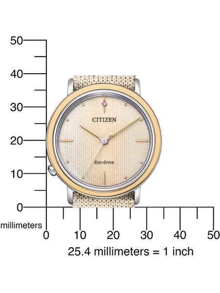 Citizen Eco-Drive Elegance EM1006-40A Reloj para mujer, correa de textil