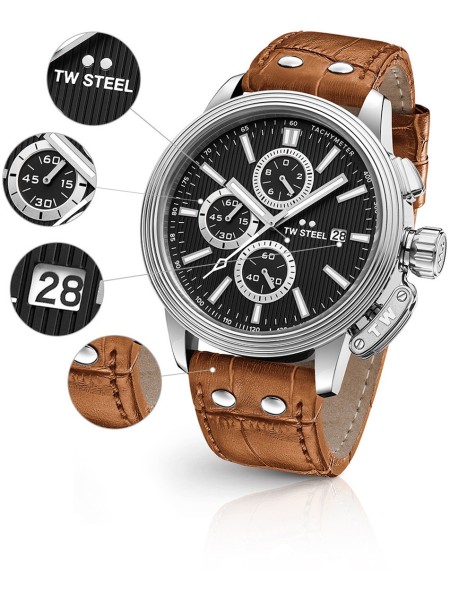 TW-Steel CEO Adesso CE7003 men's watch, real leather strap