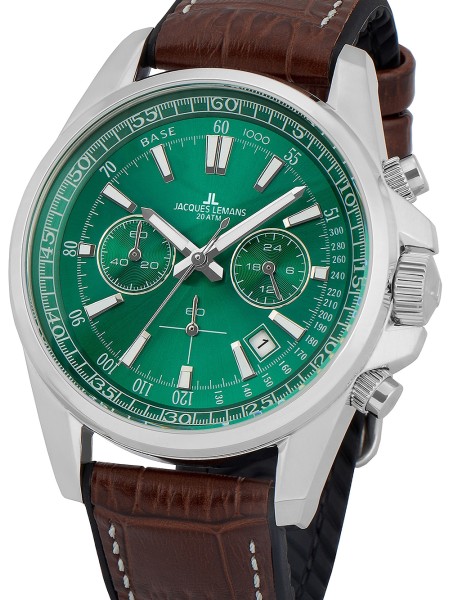 Jacques Lemans Liverpool Chronograph 1-2117D men's watch, real leather strap