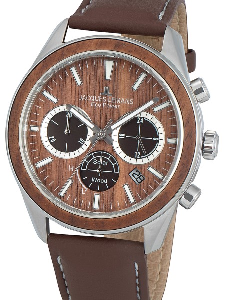 Jacques Lemans Eco Power 1-2115B men's watch, cuir véritable strap