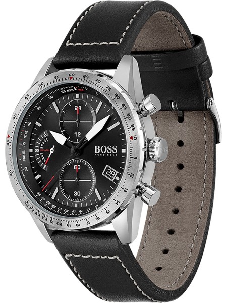 Hugo Boss Pilot Edition Chrono 1513853 ανδρικό ρολόι, λουρί real leather